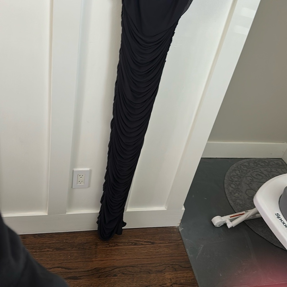 VENUS Black Ruched Maxi Dress